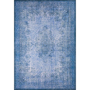 Vintage Cotton Area Rug – Navy Blue Washable Non Slip Soft Microfiber Carpet