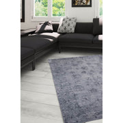 Vintage Cotton Area Rug – Washable Non Slip Soft Microfiber Grey Carpet