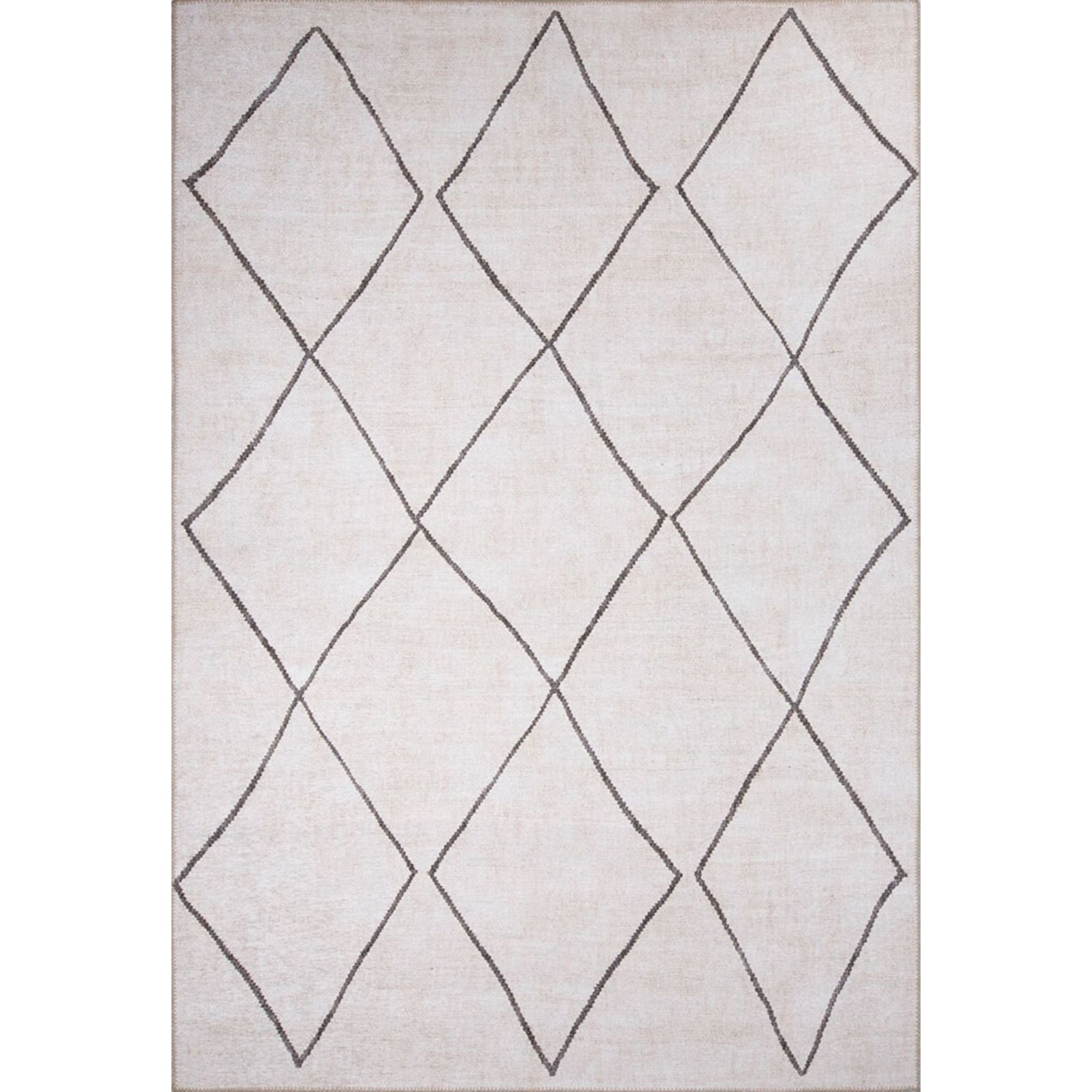 Digital Print Area Rug - Geometric Cotton Washable Non Slip Floor Covering
