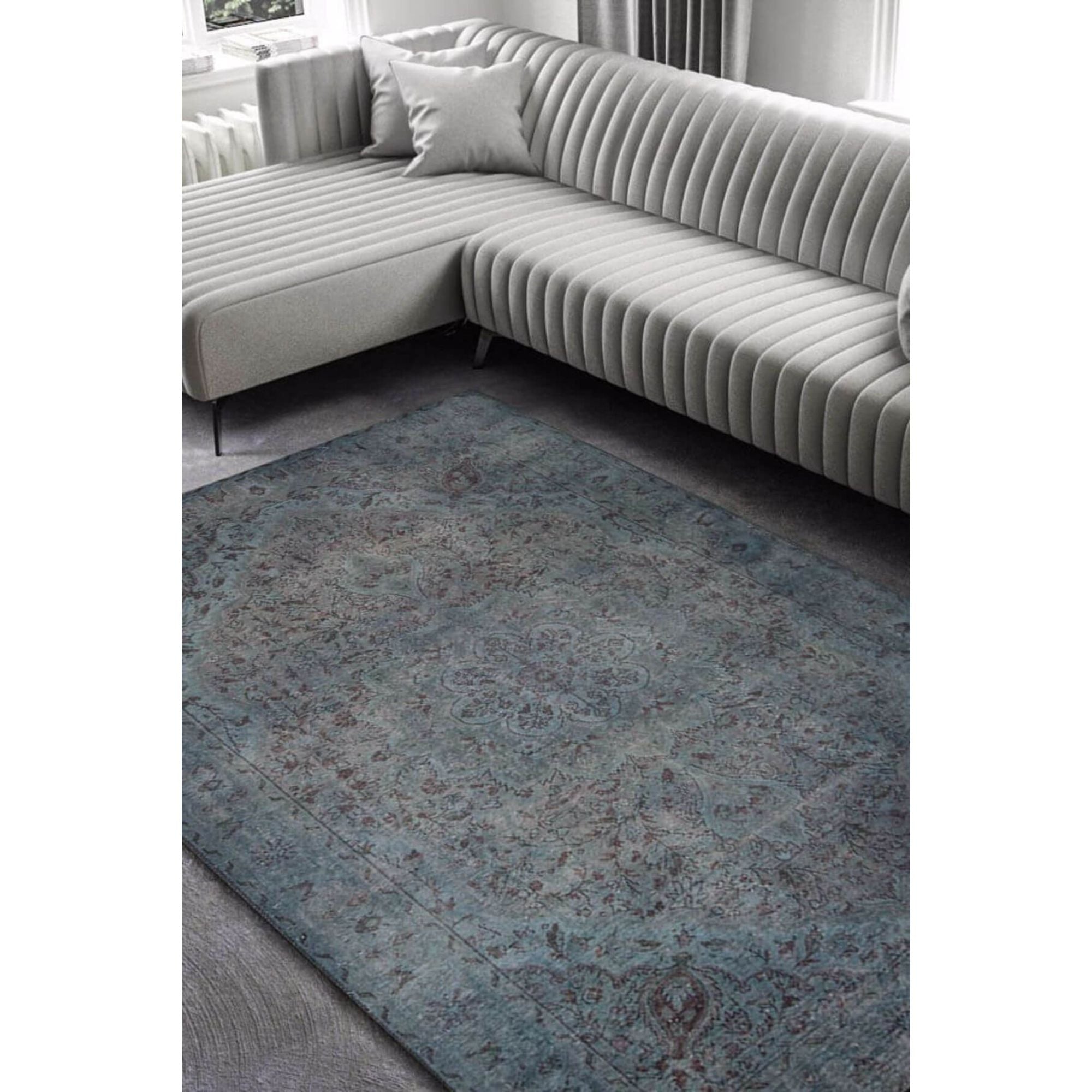 Genevieve Green Medallion Cotton Digital Print Area Rug