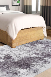 Modern Cotton Area Rug – Grey Soft Microfiber Washable Non Slip Carpet