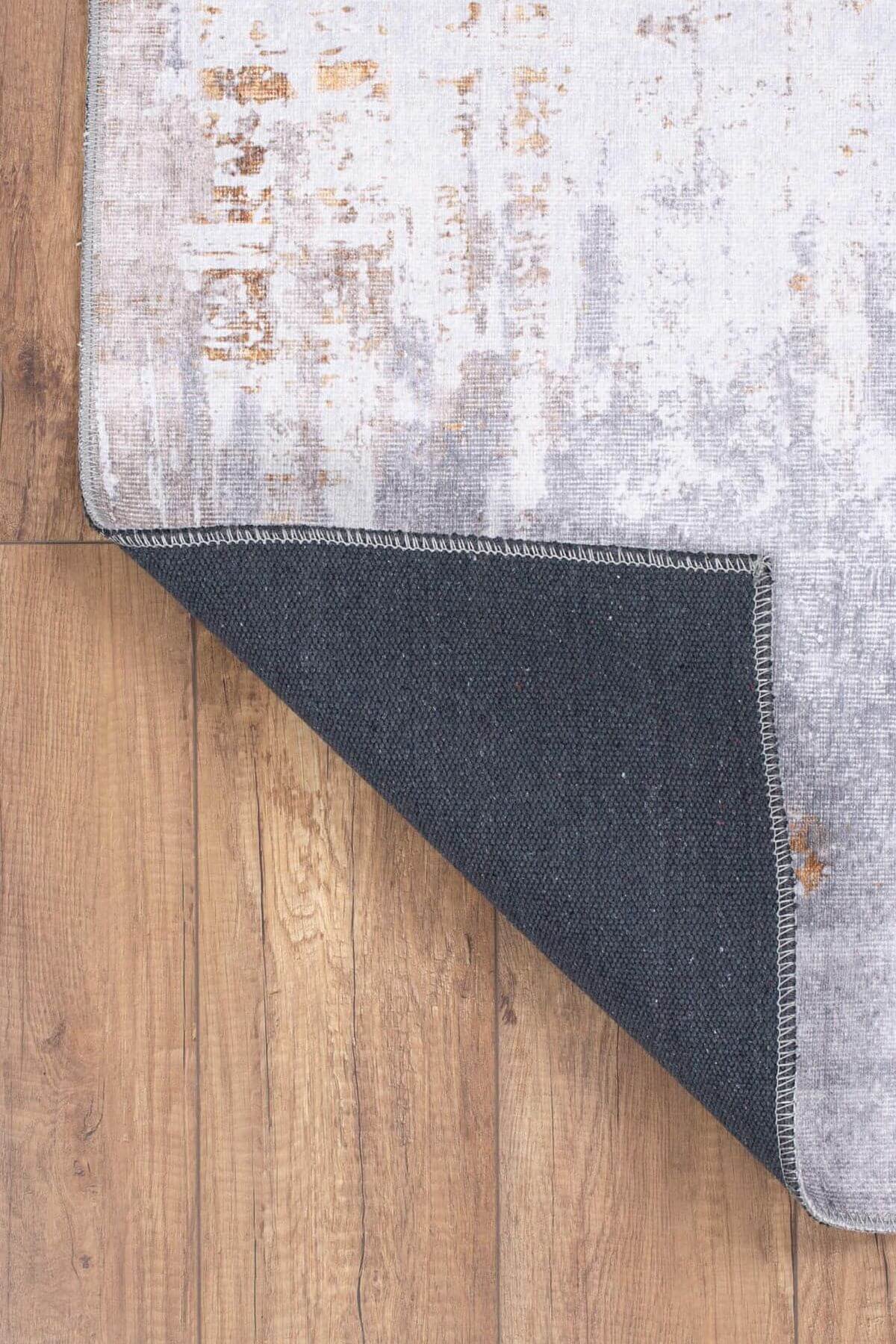 Modern Cotton Area Rug – Washable Non Slip Grey Soft Microfiber Carpet