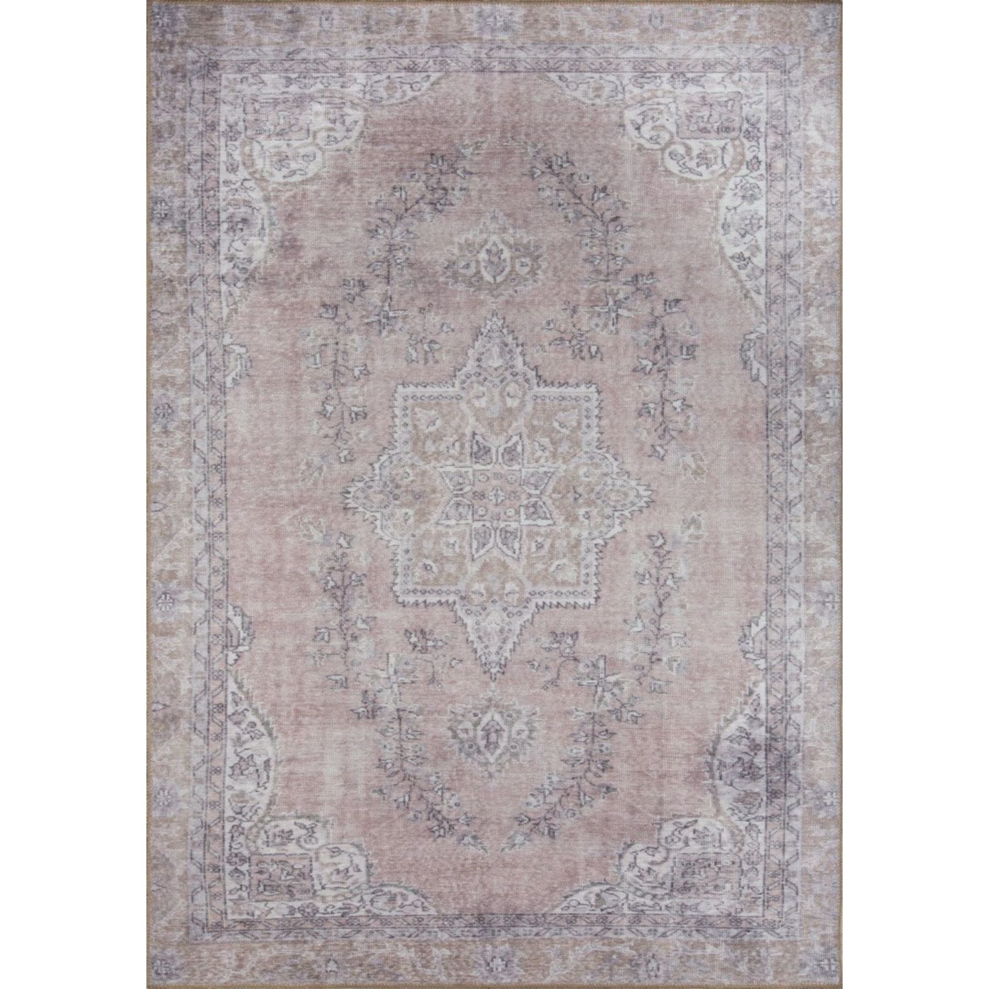 Southampton Beige Medallion Cotton Digital Print Area Rug