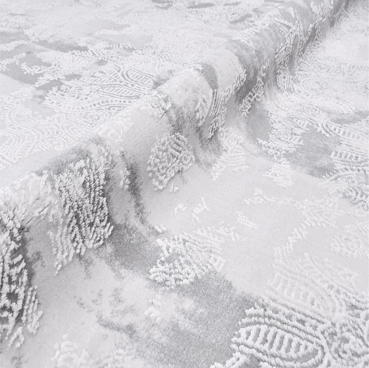 Modern Bamboo Area Rug – Grey Machine Made Rug With Soft Pile Carpet