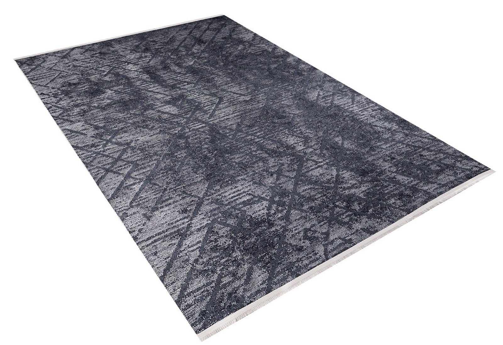 Anthracite Striped Area Rug – Digital Print Rug | Non Slip Carpet for Living Room