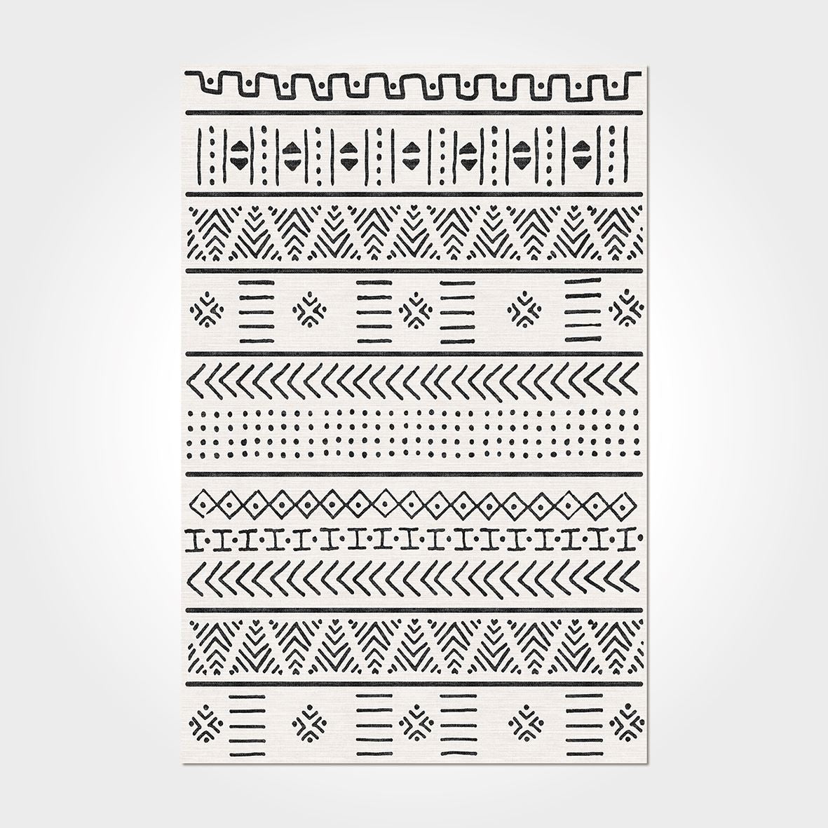 Geometric Area Rug – Washable Non Slip Polyester Chenille Cotton Carpet for Living Room