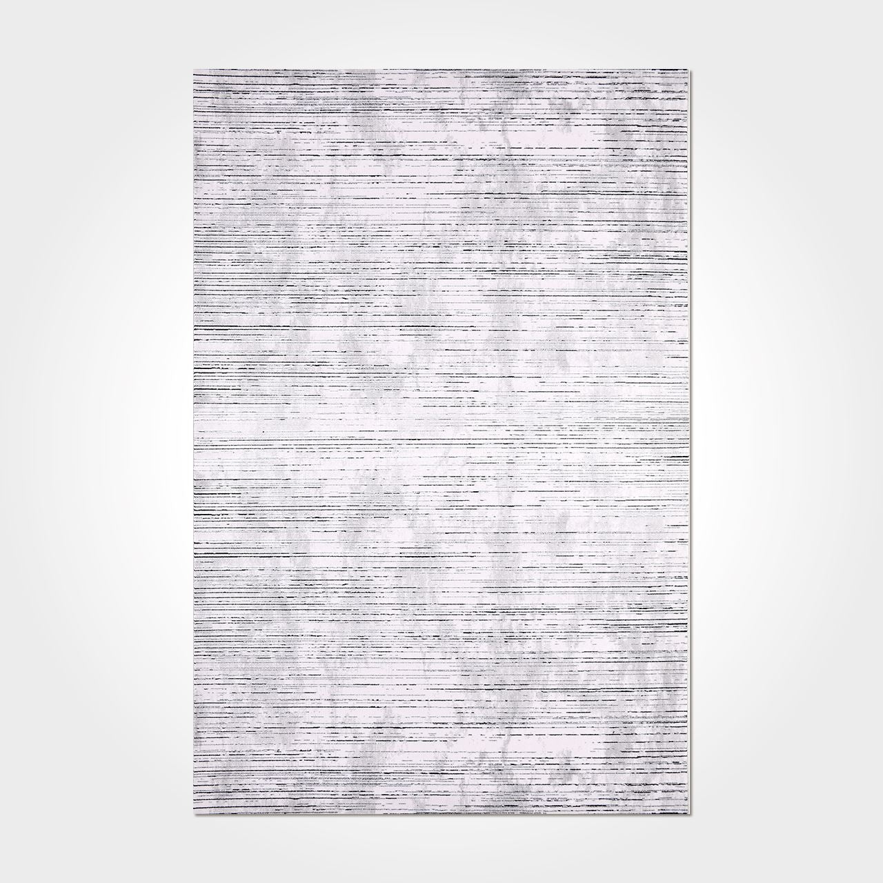 White Striped Area Rug – Machine Made Rug with Acrylic Yarn & Cotton Weft Carpet