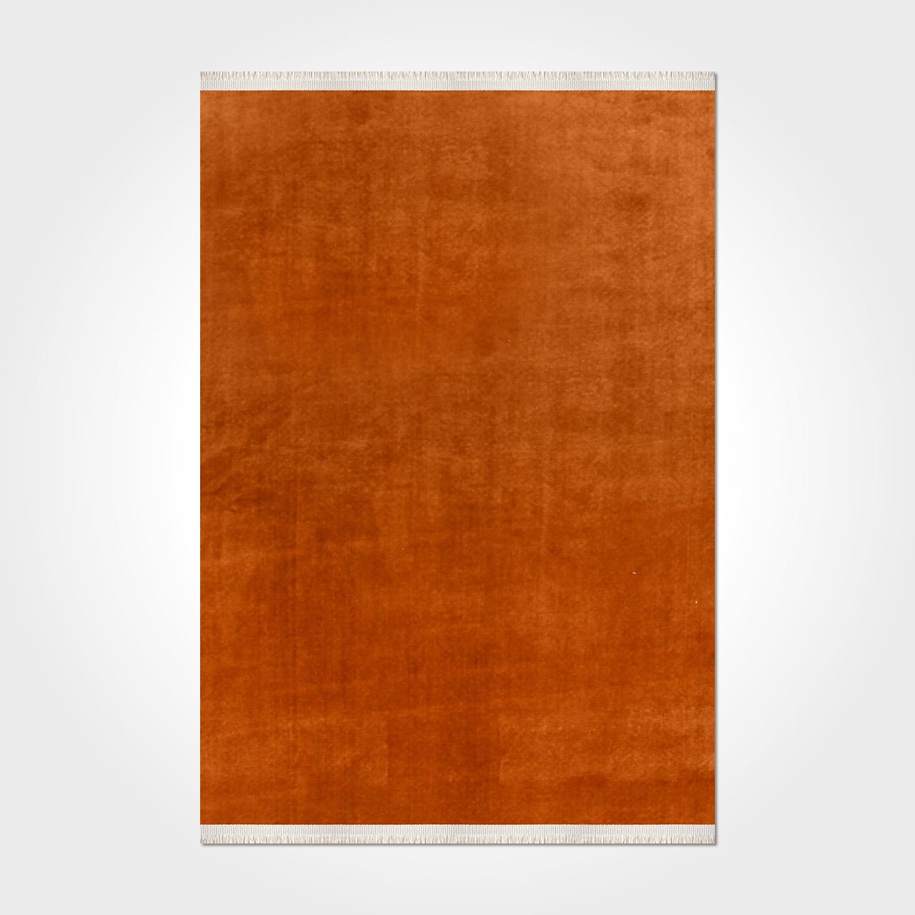 Natural Latex Area Rug - Modern Orange Non Slip 9 mm Pile Rug for Living Room