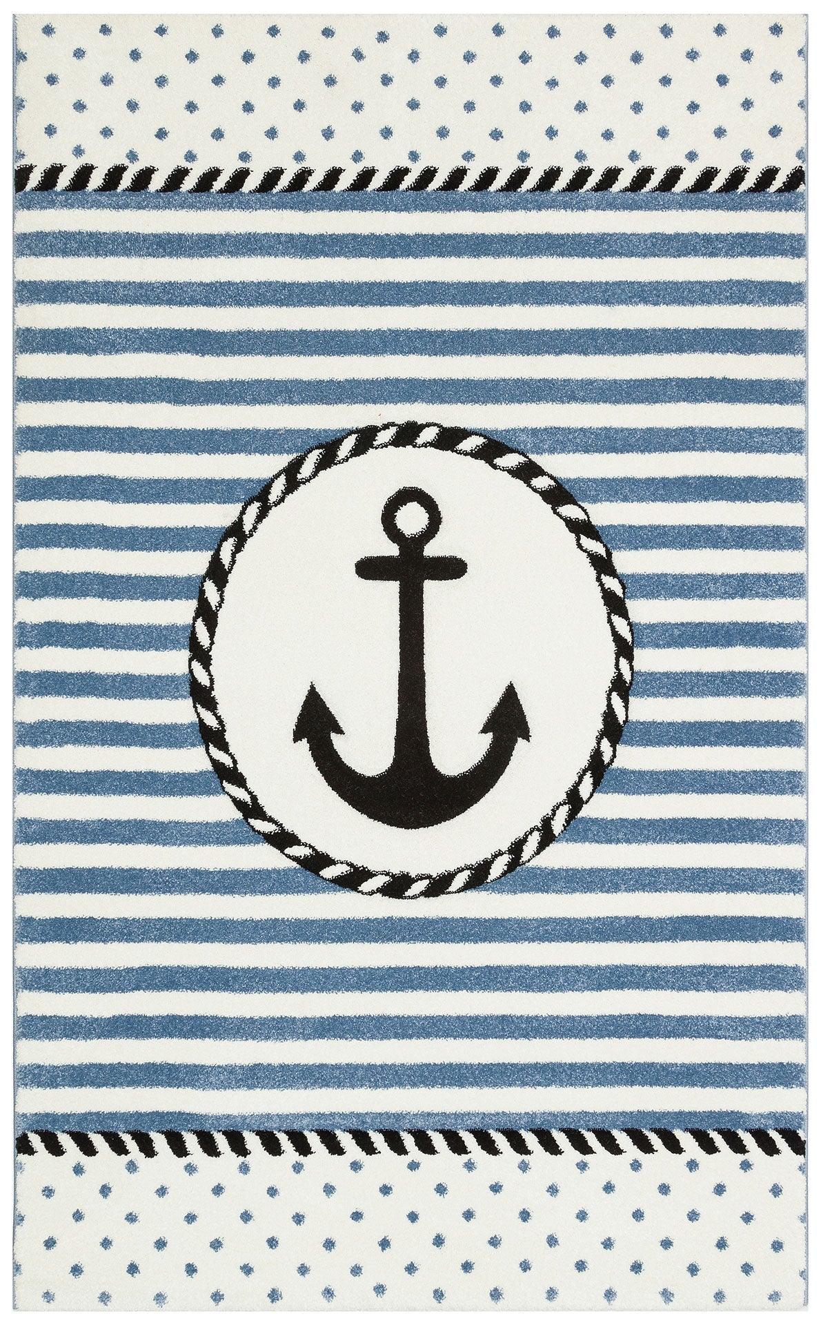 Kids Blue Rug – Soft Flatweave Anti Slip Children's Carpet for Playroom