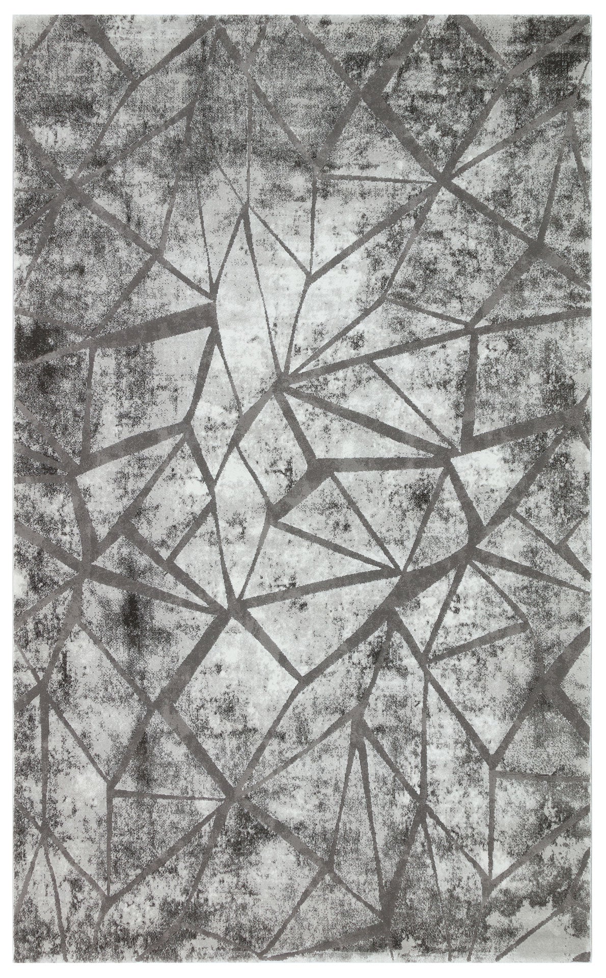 Modern Area Rug – Anthracite Geometric Machine Made Rug with Soft Texture