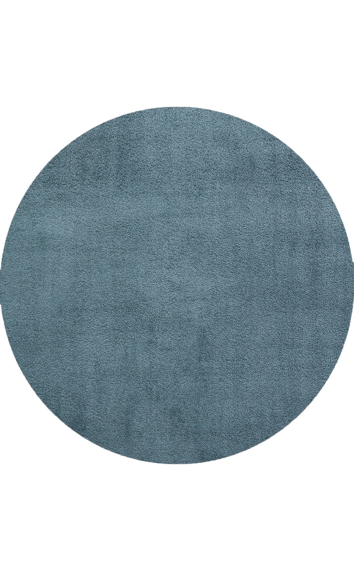 Modern Round Shaggy Rug - Blue Soft Textured Fluffy Pile Carpet With Anti Slip