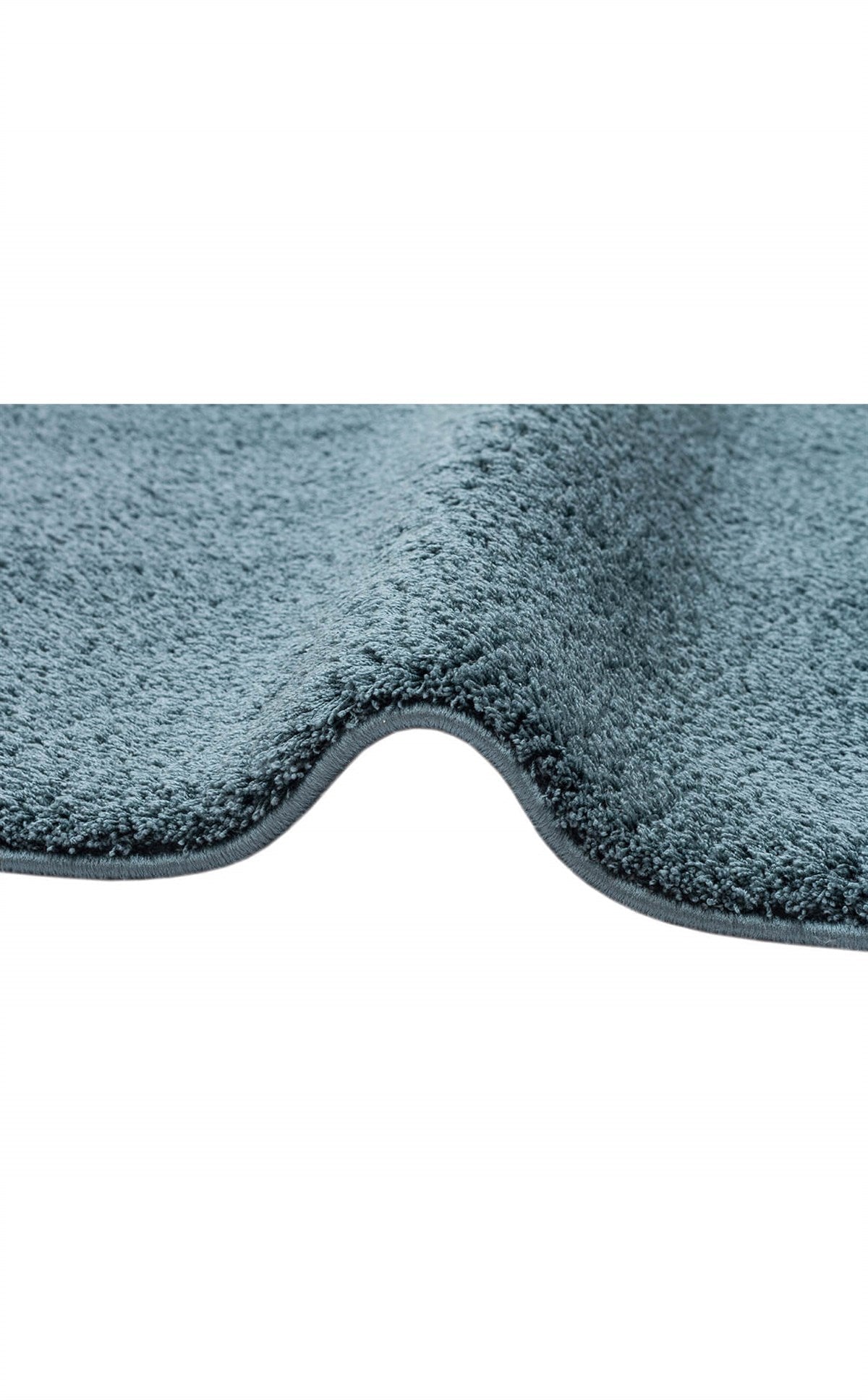 Modern Round Shaggy Rug - Blue Soft Textured Fluffy Pile Carpet With Anti Slip