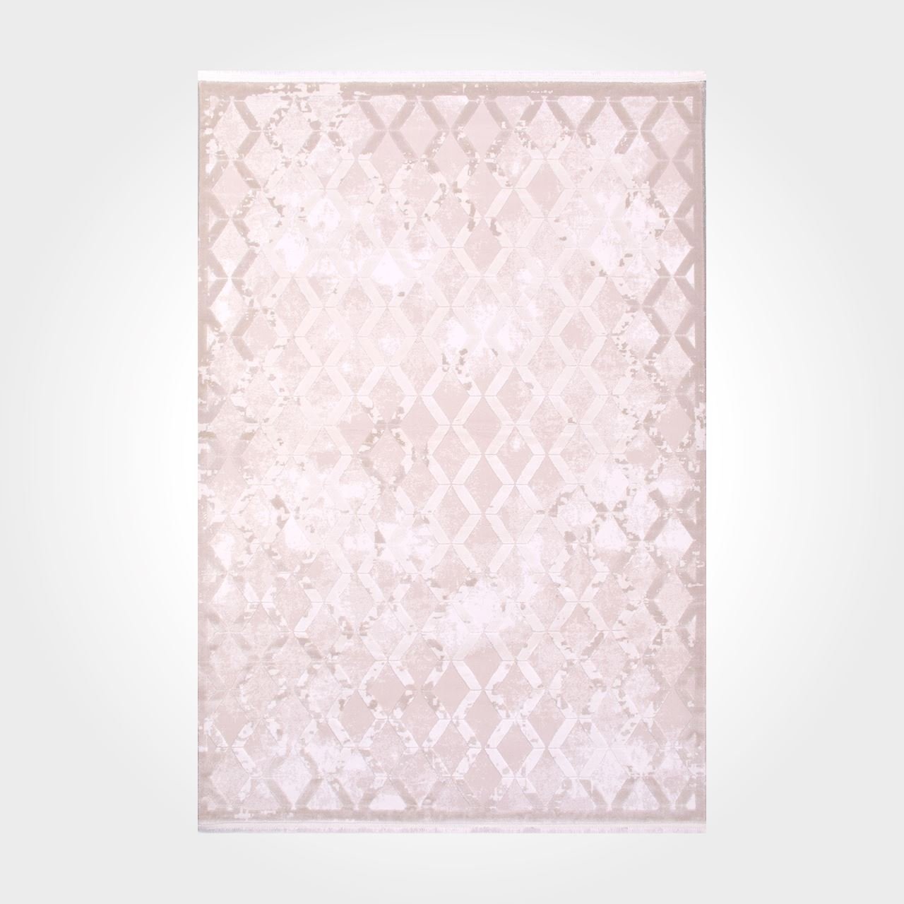 Cream Geometric Area Rug – Machine Made Rug with 11 mm Pile Height & Laser Cut Edges