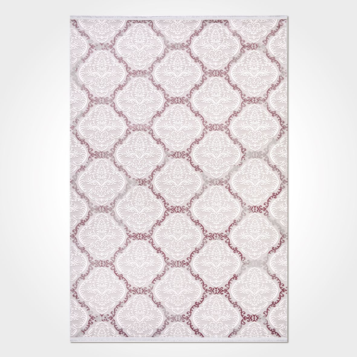 Geometric Area Rug - Machine Made Rug With 10 mm Pile Height | Pink Cream