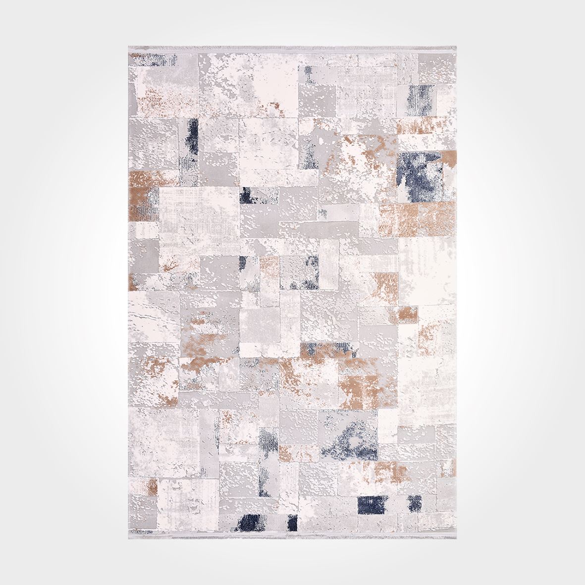 Cream Geometric Rug – Machine Made Area Rug With 11 mm Pile Height & Overlocked Edge