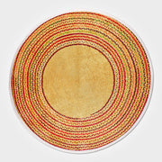 Yellow Striped Area Rug - Washable Non Slip Chenille Cotton Rug for Kitchen & Corridor