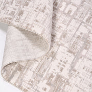 Cream Striped Area Rug – Machine Made Rug with 8mm Pile Height & Laser Cut Edge
