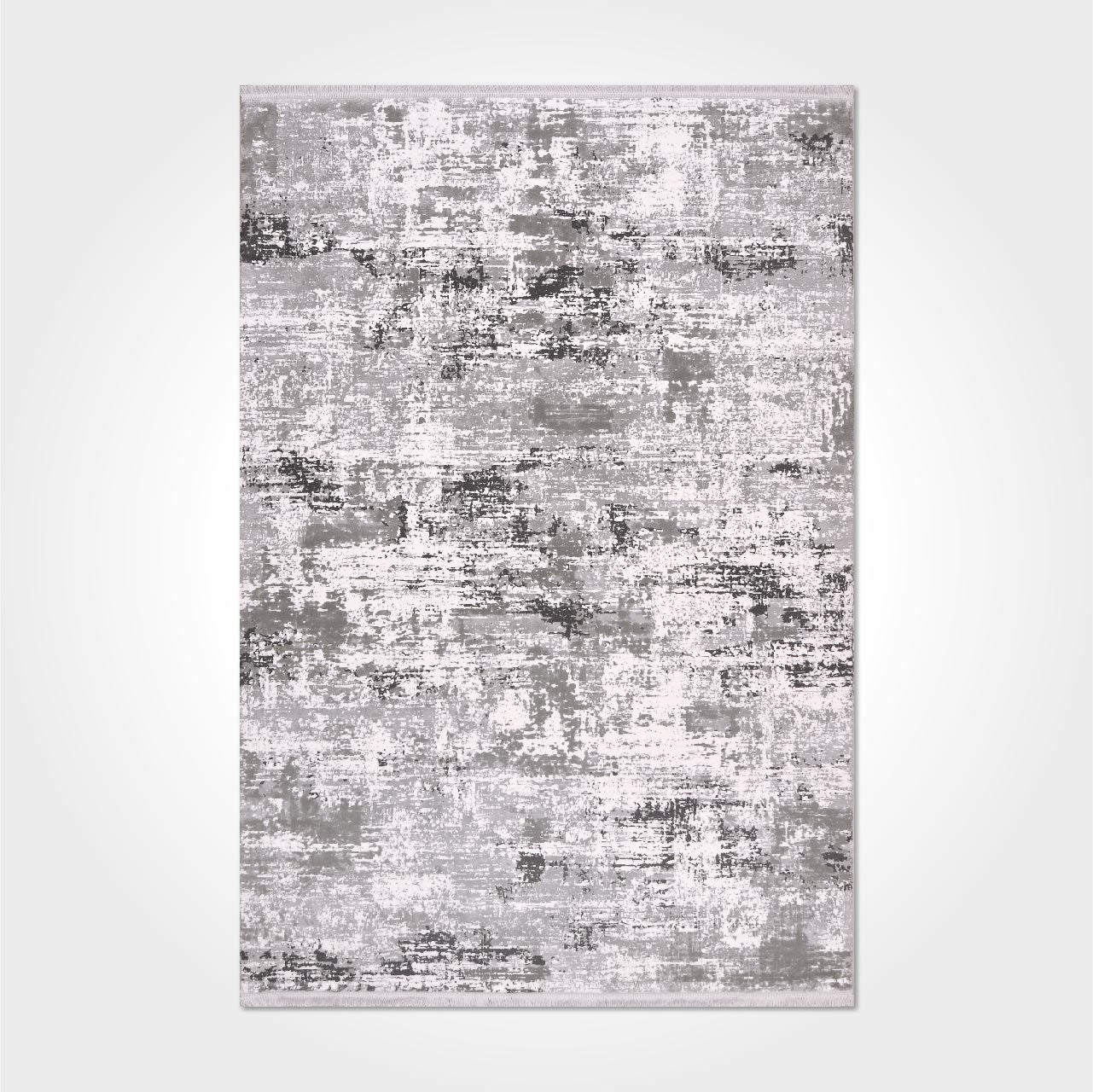 Modern Area Rug – Grey Machine Made Rug with Acrylic Yarn Carpet & Anti Slip Backing