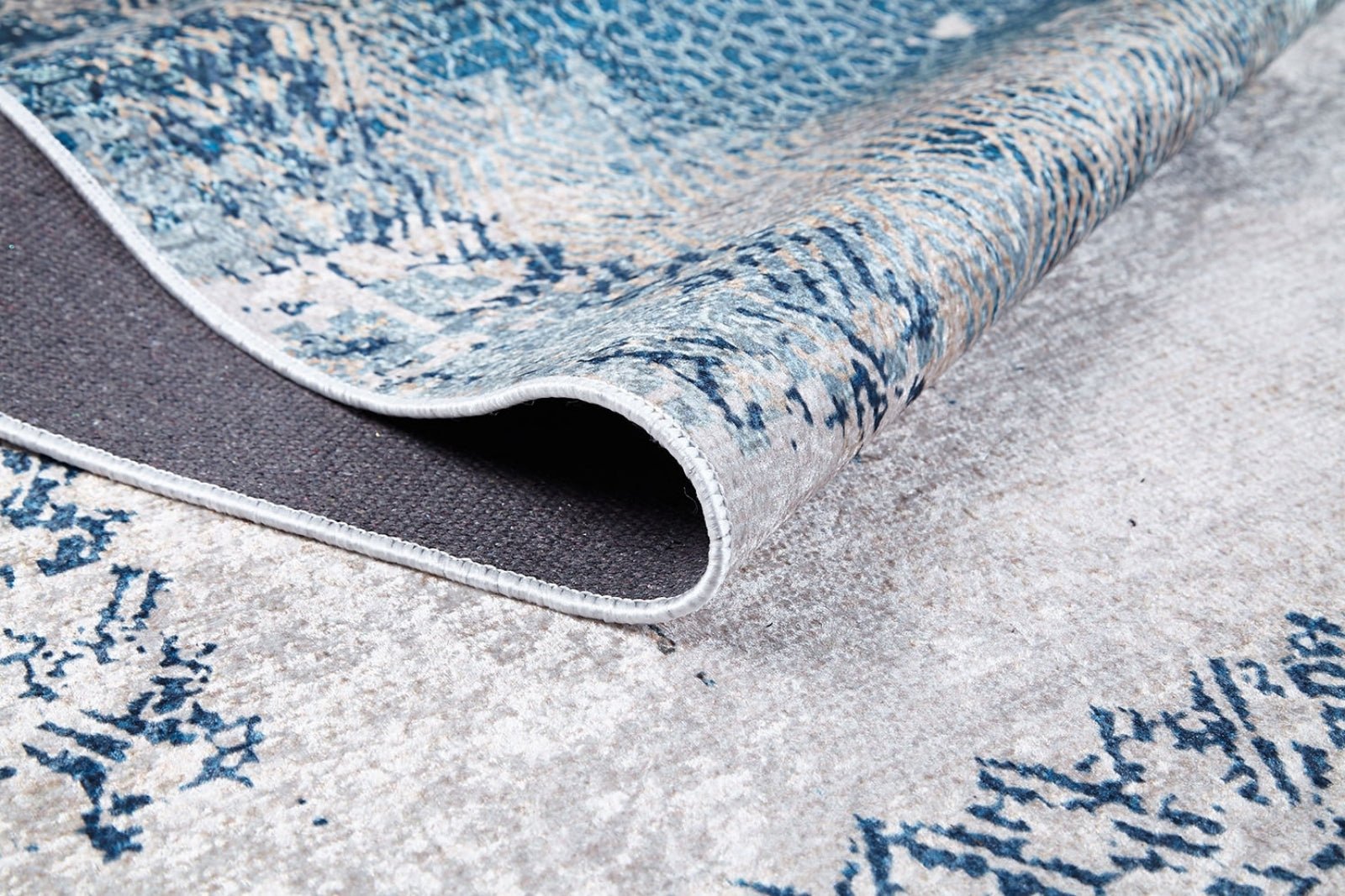 Amravati Blue Frame Digital Print Area Rug