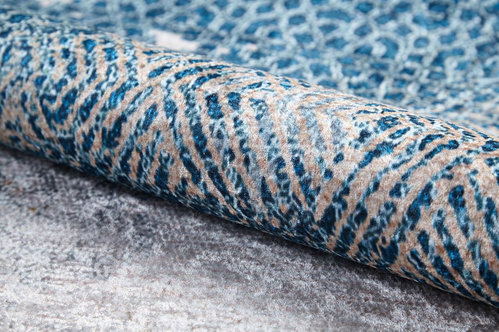 Amravati Blue Frame Digital Print Area Rug