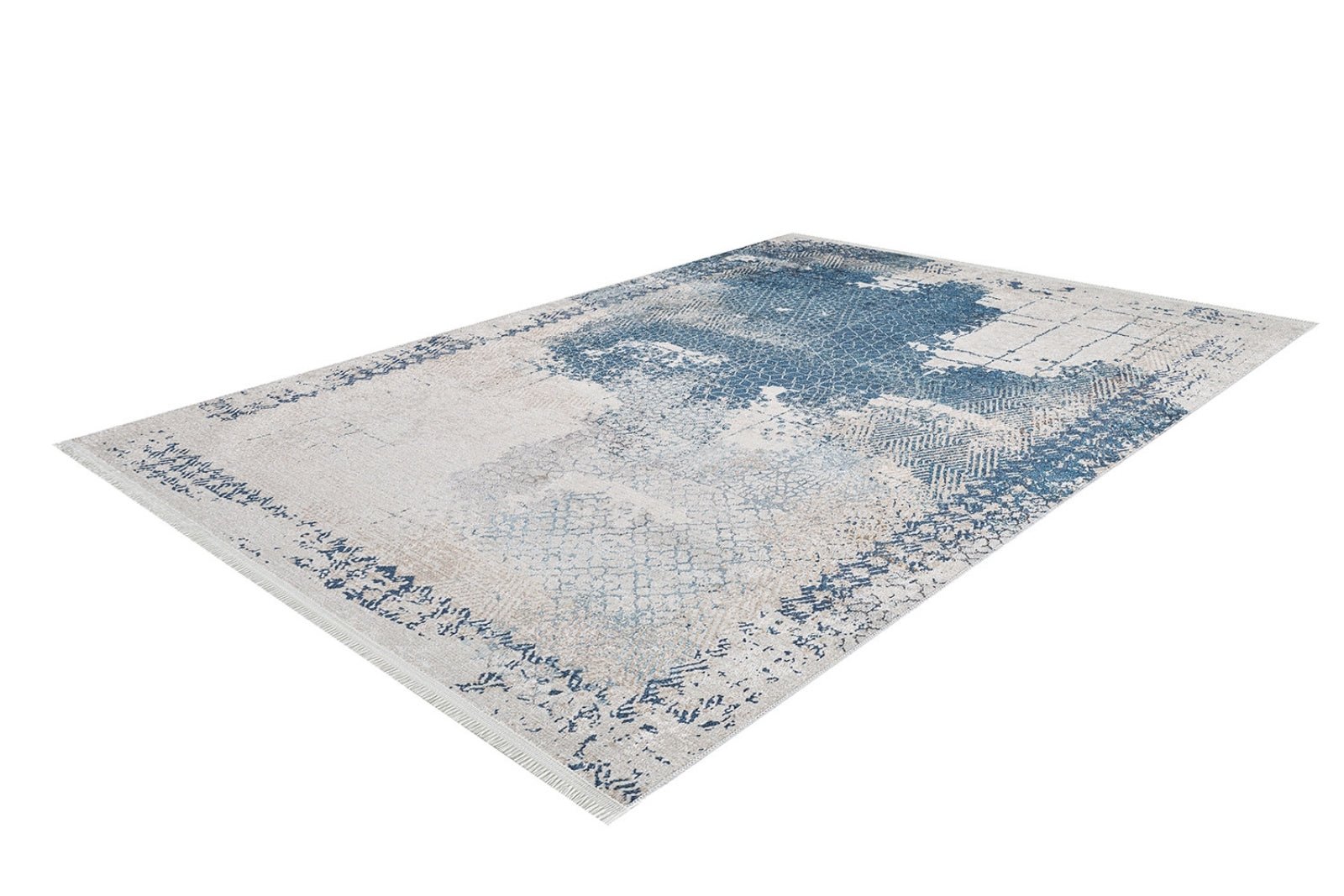 Amravati Blue Frame Digital Print Area Rug