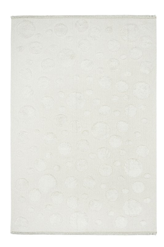 Machine Made Area Rug – Cream Geometric Cotton Yarn Rug for Living Room