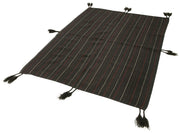 Handmade Area Rug - Anatolian Kilim Brown Striped Cotton Wool 4'6''x6'0''