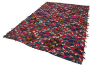 Handmade Anatolian Kilim Rug – Red Striped Cotton Wool Flat Weave Carpet 6'2''x9'8''