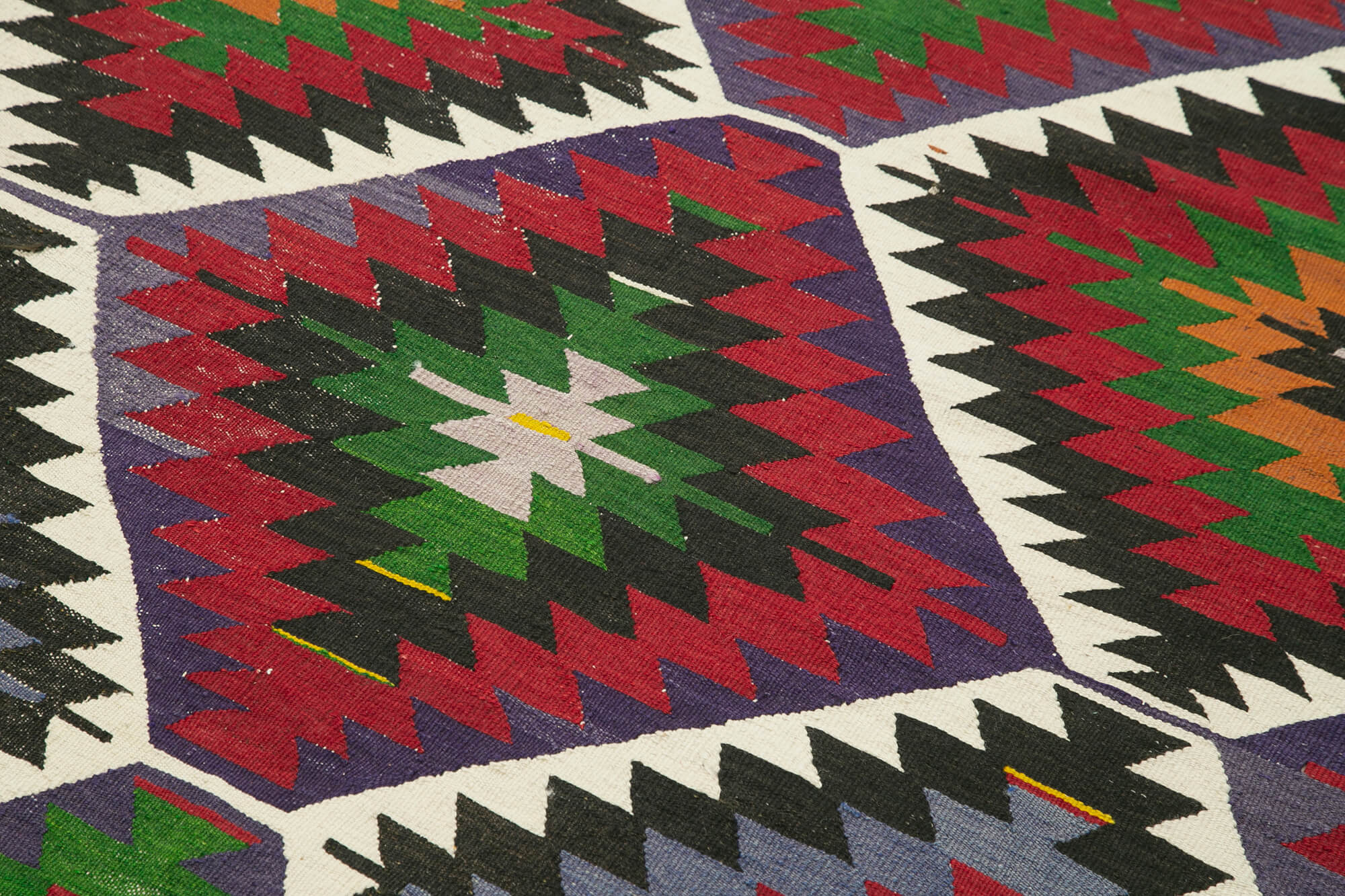 Handmade Kilim Rug - Durable Anatolian Area Rug 4'11''x9'0'' | Red Geometric Cotton Wool Carpet