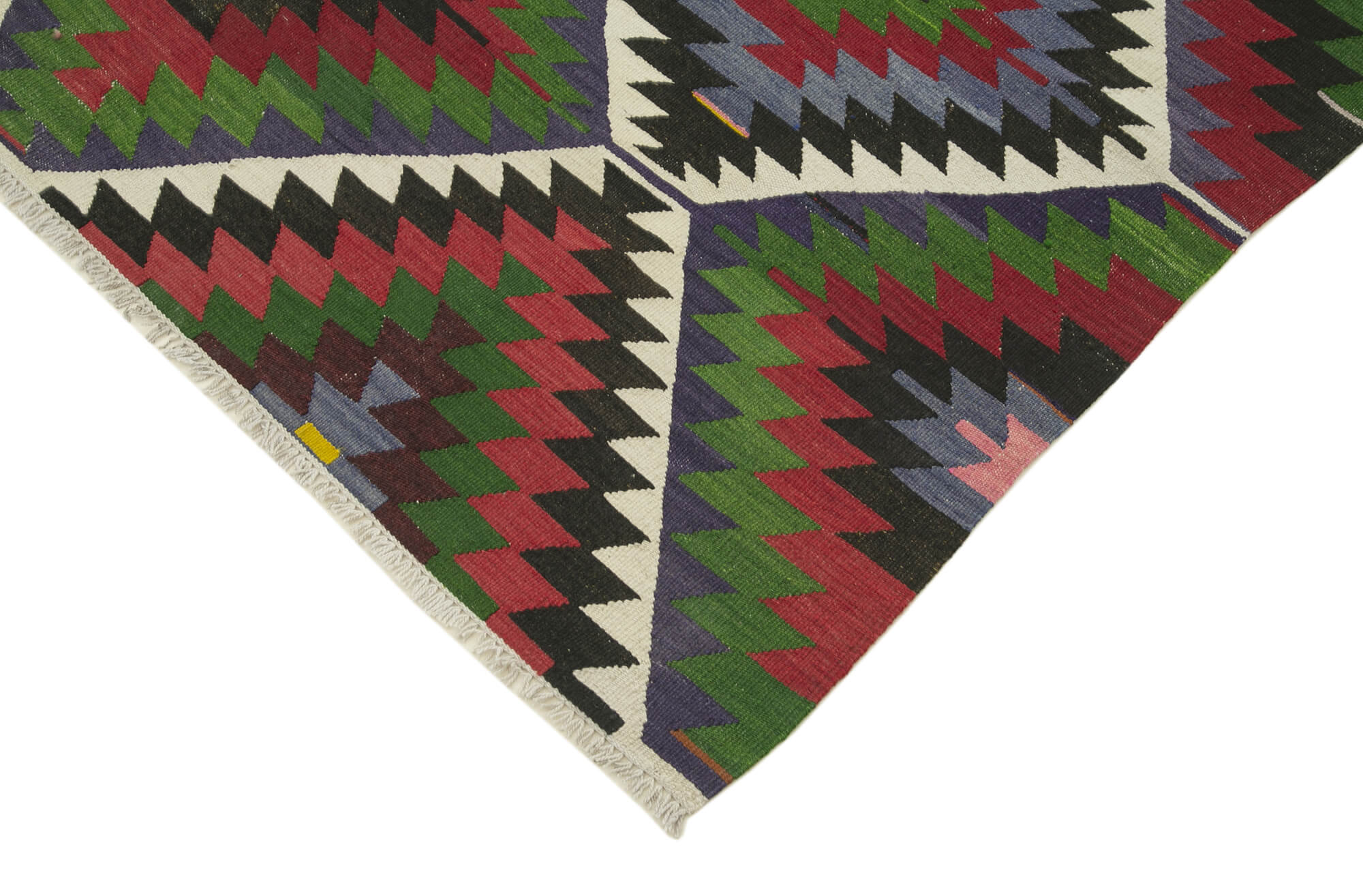 Handmade Kilim Rug - Durable Anatolian Area Rug 4'11''x9'0'' | Red Geometric Cotton Wool Carpet