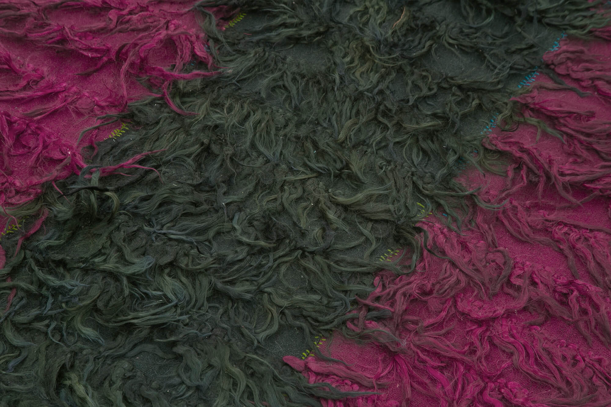 Handmade Area Rug - Anatolian Kilim Purple Striped Cotton Wool Carpet 3'10''x6'11''