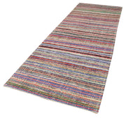 Handmade Area Rug – Anatolian Runner Cotton Wool Striped Turkish Vintage Carpet 3'9''x11'6''
