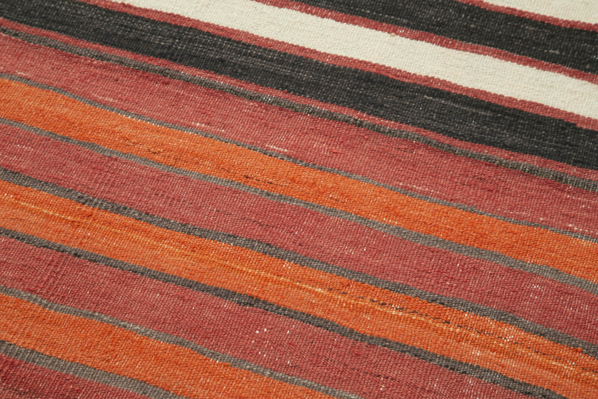 Handmade Area Rug - Anatolian Runner Cotton Wool Striped Hallway Runner 2'8''x9'4''