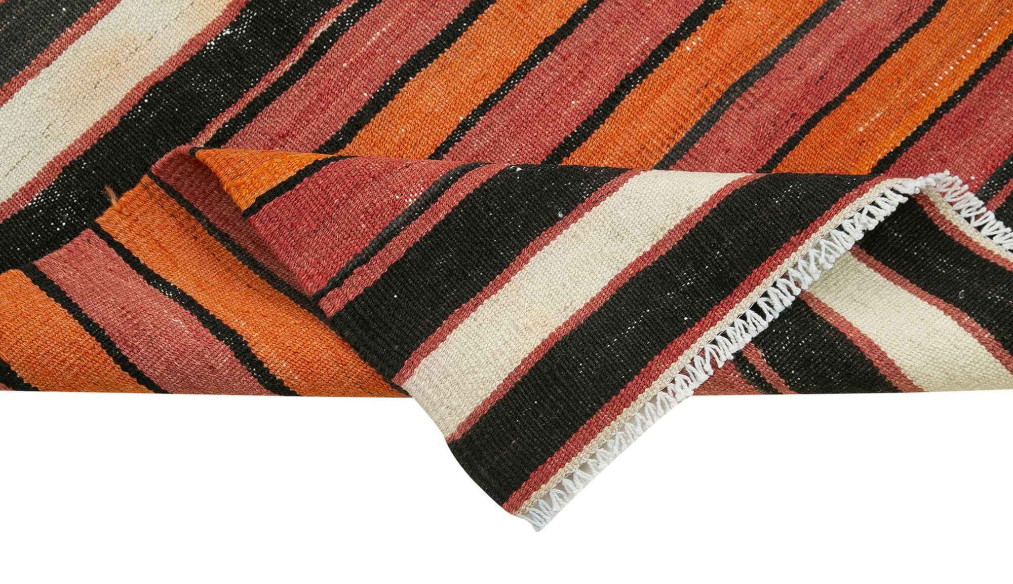 Handmade Area Rug - Anatolian Runner Cotton Wool Striped Hallway Runner 2'8''x9'4''