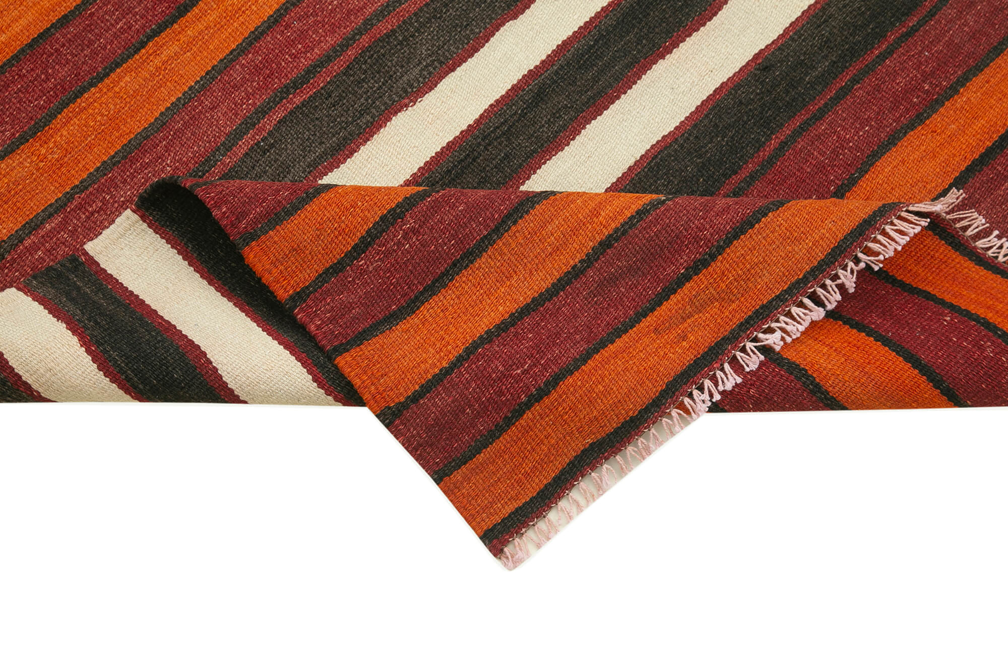 Handmade Area Rug – Anatolian Runner Cotton Wool Striped Vintage Style 2'9''x9'7''