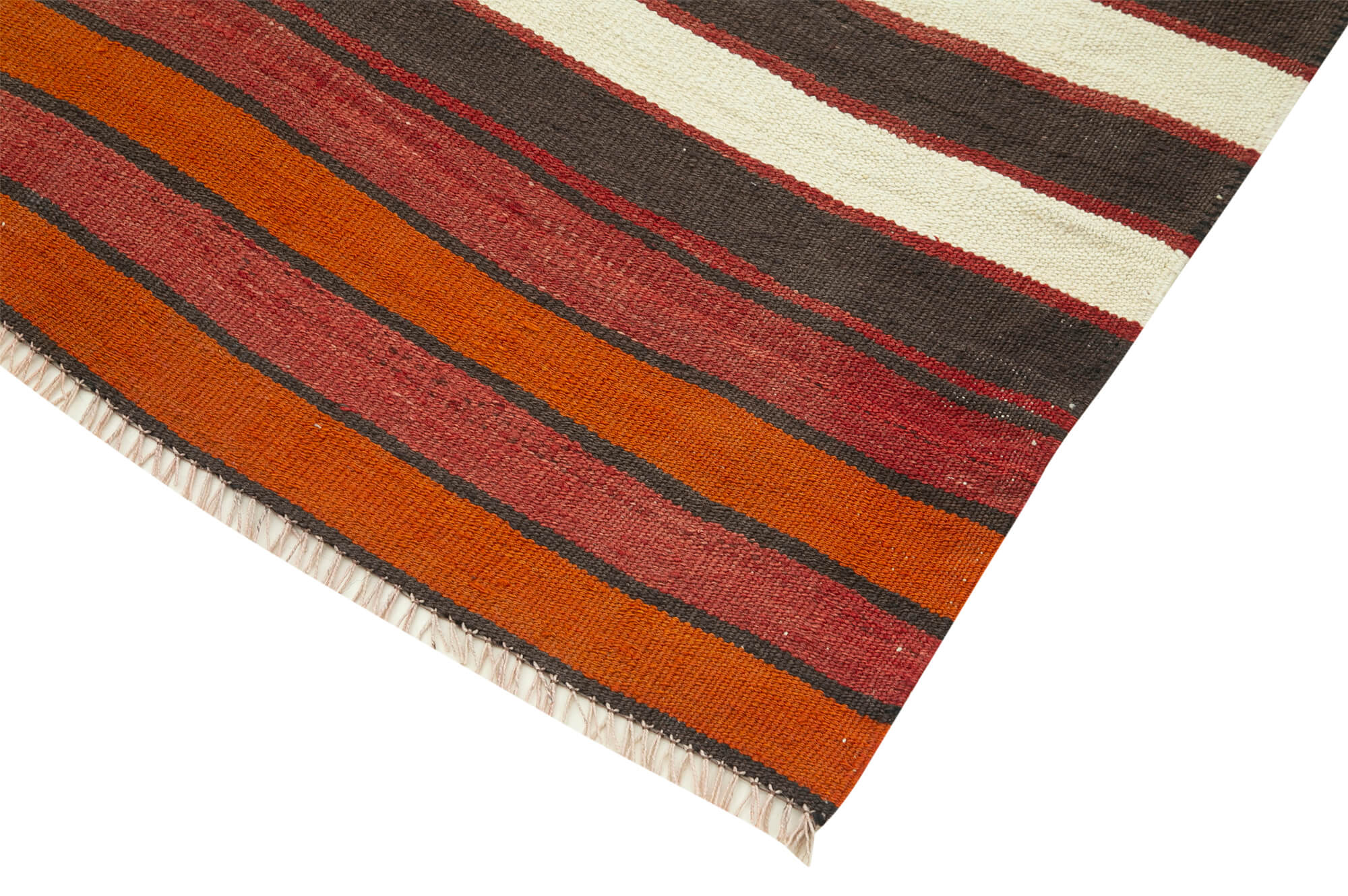 Handmade Area Rug – Anatolian Runner Rug 3'0''x10'6'' | Cotton Wool Striped Carpet