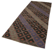 Handmade Area Rug – Anatolian Runner Brown Striped Cotton Wool Carpet 3'6''x9'2''