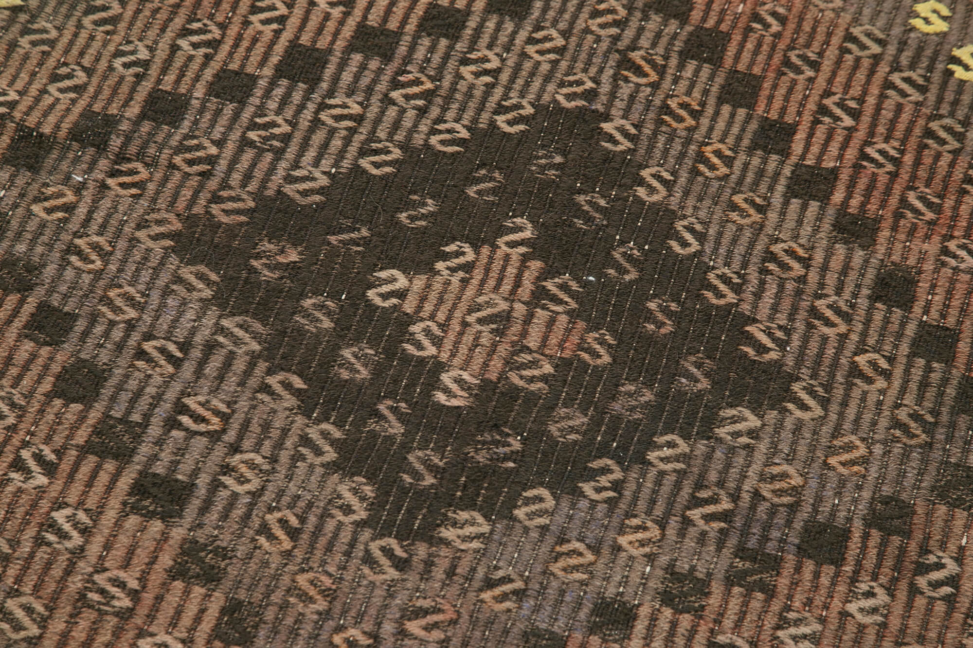 Handmade Area Rug - Anatolian Runner Brown Striped Cotton Wool 2'6''x9'5''