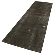 Handmade Area Rug - Anatolian Runner Brown Striped Cotton Wool Carpet 2'11''x10'2''