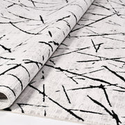 Grey Geometric Rug – Machine Made Area Rug with 600K Stitch Density & 8mm Pile Height