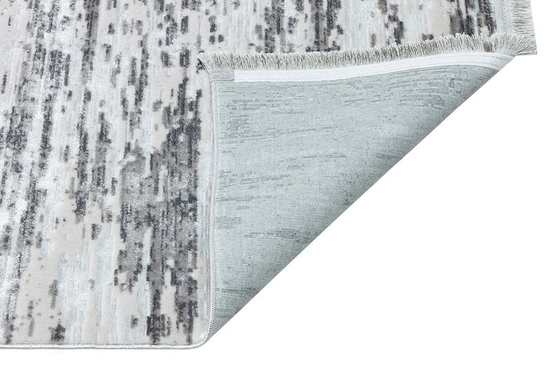 Vintage Area Rug – Grey Machine Made Rug With Cotton Wool Blend, Antislip