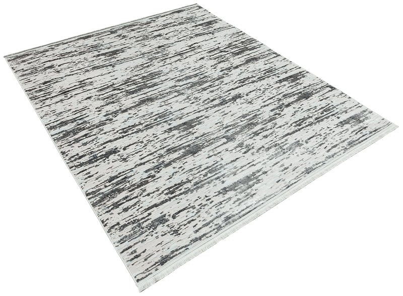 Vintage Area Rug – Grey Machine Made Rug With Cotton Wool Blend, Antislip