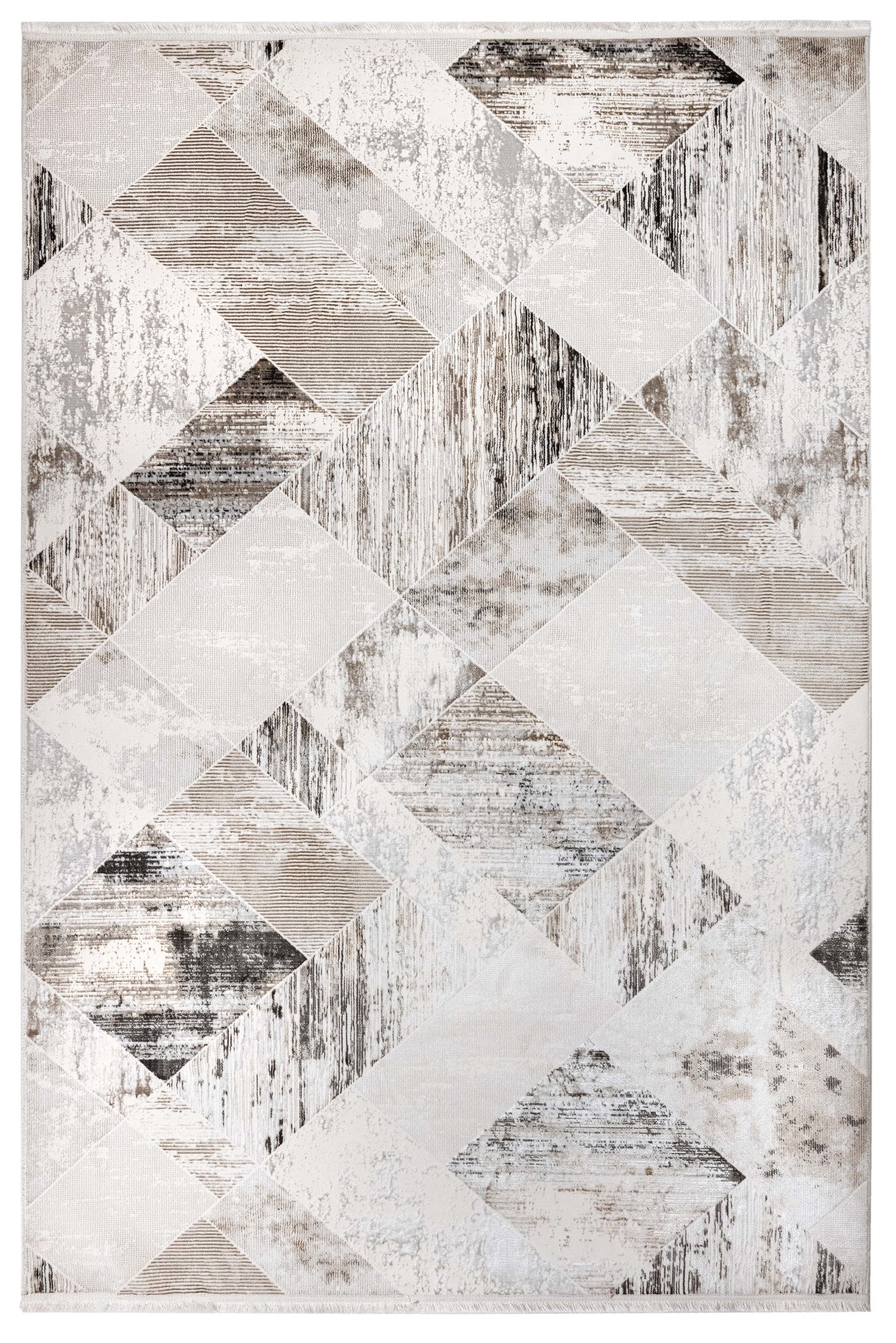 Microfiber Area Rug – Machine Made Geometric Polyester Rug With Cotton Base