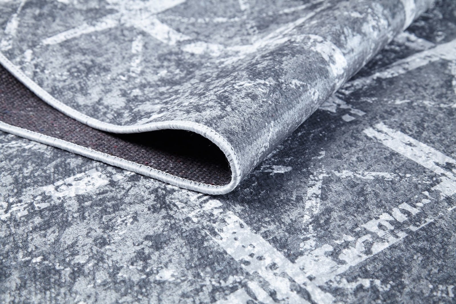 Grey Striped Area Rug - Digital Print Rug | Non Slip Carpet, Antibacterial Floor Mat