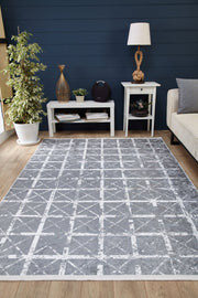 Grey Striped Area Rug - Digital Print Rug | Non Slip Carpet, Antibacterial Floor Mat