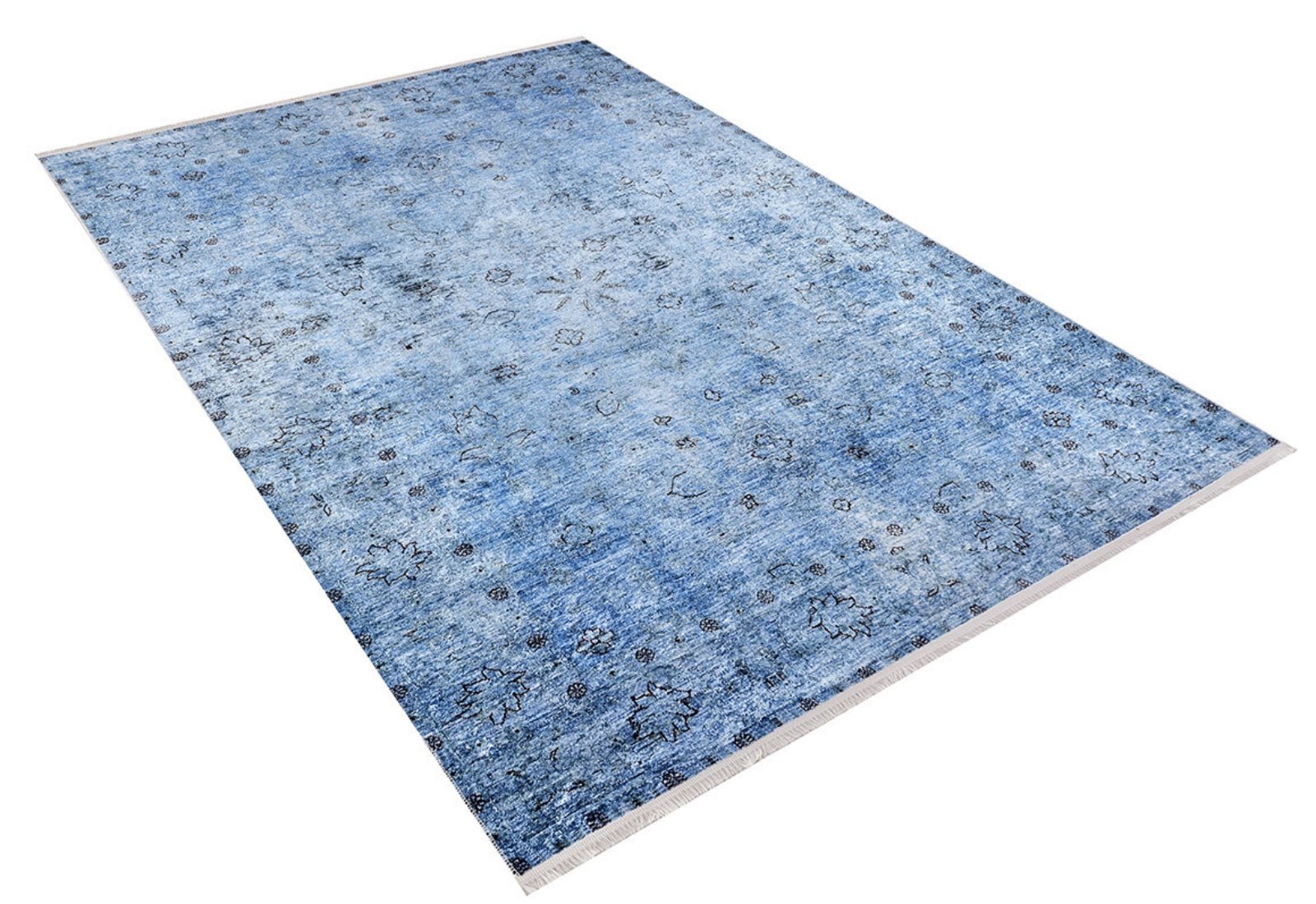 Blue Area Rug - Classic Digital Print Rug | Non Slip, Antibacterial Carpet
