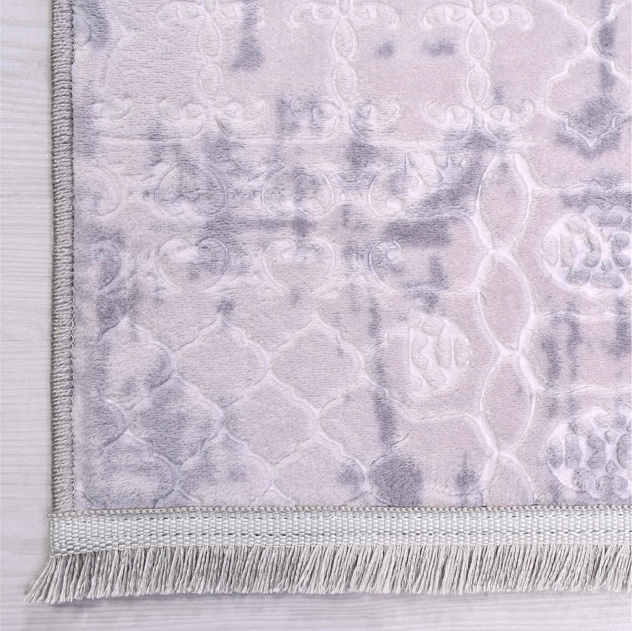 Natural Latex Area Rug - Modern Grey Micro Polyester Carpet with Non Slip Backing