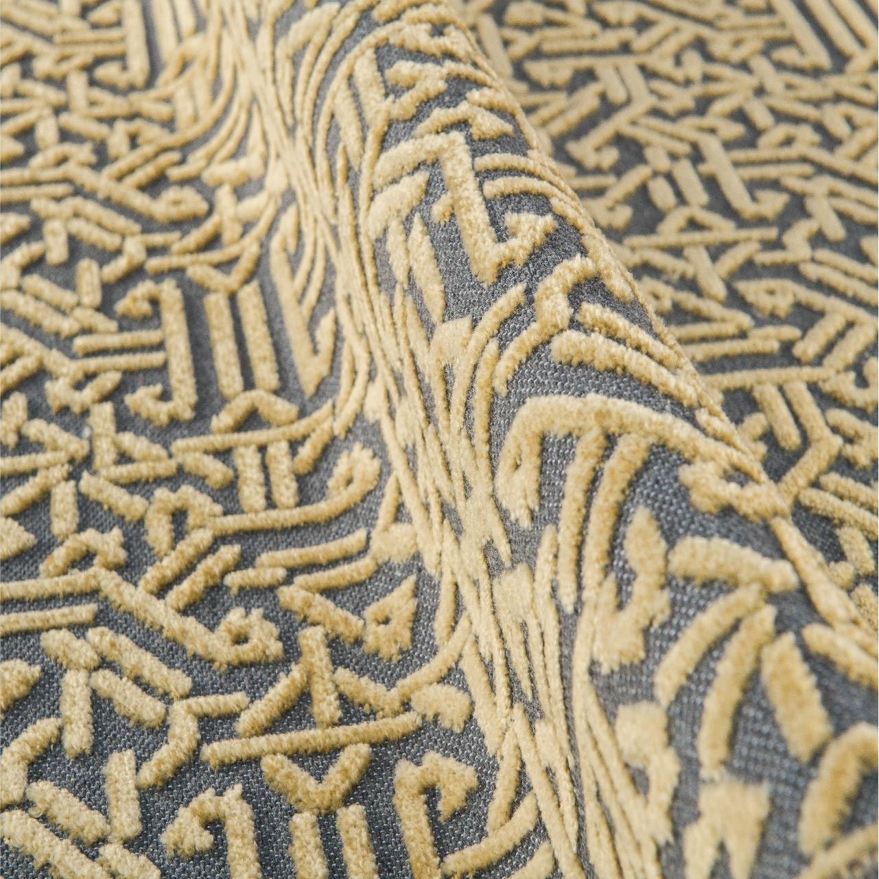 Geometric Area Rug – Machine Made Yellow Grey Rug with Fringed Edge Design