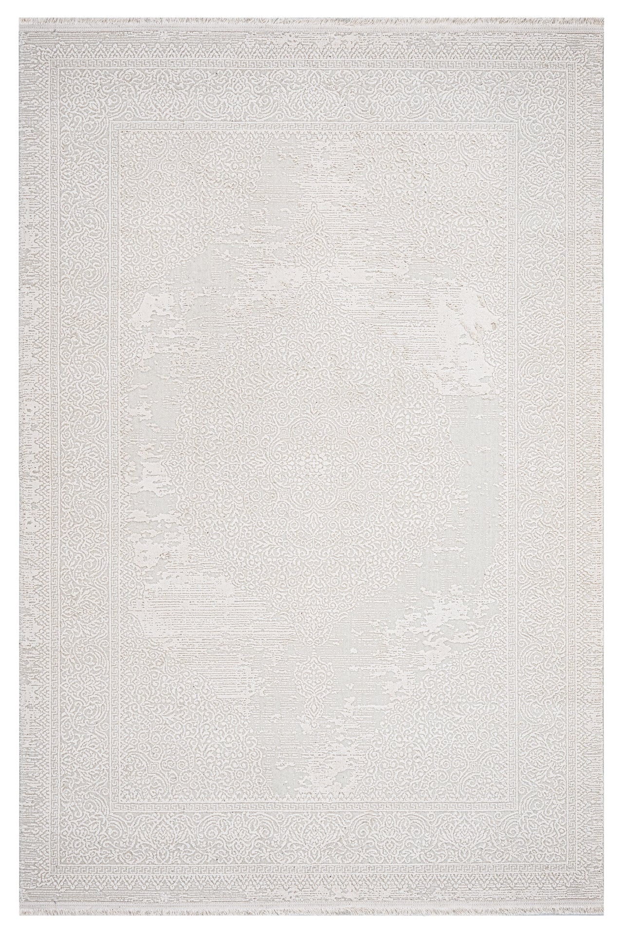 Classic Area Rug – Machine Made Cotton Soft Cream Color Rug with Durable Floor Covering