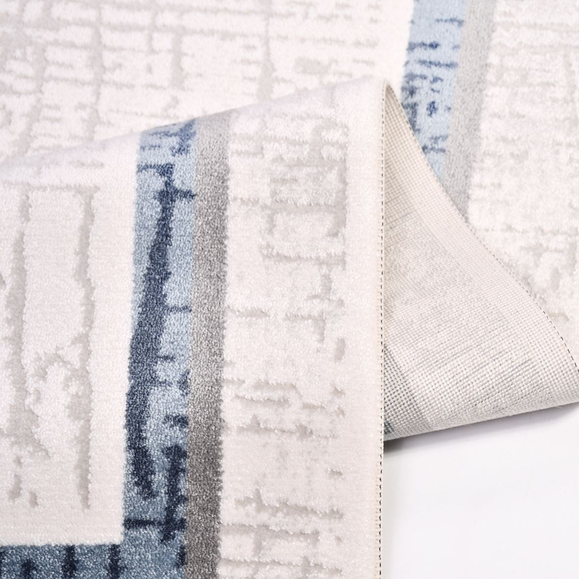 Grey Area Rug - Machine Made Rug With Frame Design Carpet & Soft Pile